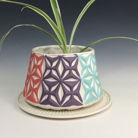 Kelly Justice Large Planter Set - Rainbow Thick Stripes #209