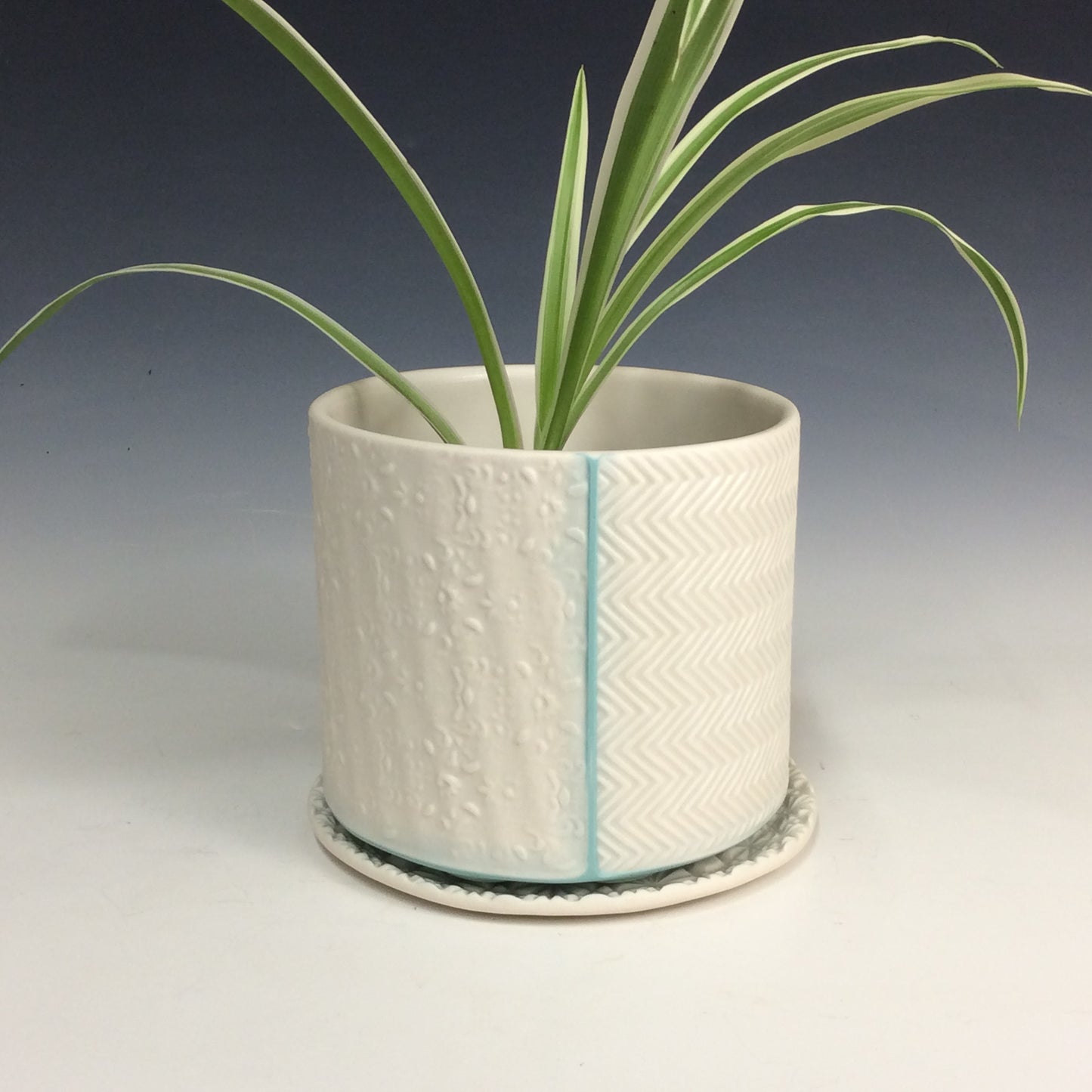 Kelly Justice Small Planter Set - Rainbow Diamonds with Flower Dish #212