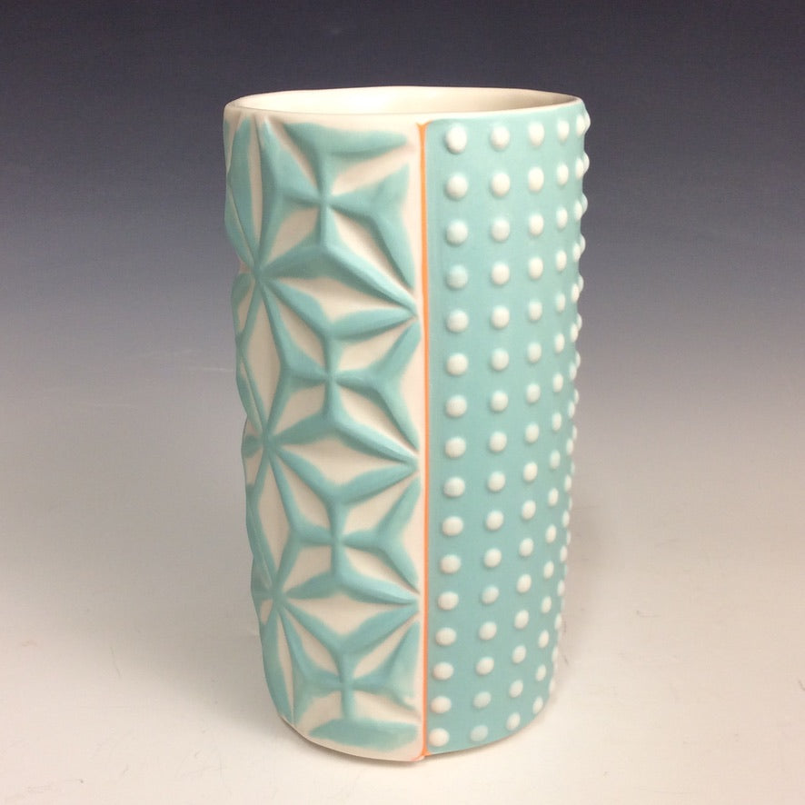 Kelly Justice GJK1222 Tall Tumbler - Turquoise Asanoha, Dots, Houndstooth #222