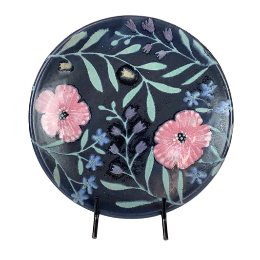 Ruth Easterbrook - Black Garden Dinner Plate #11