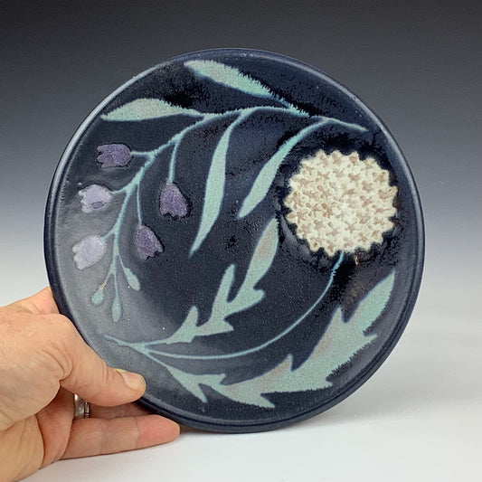 Ruth Easterbrook - Black Garden Dessert Plate EAST-22