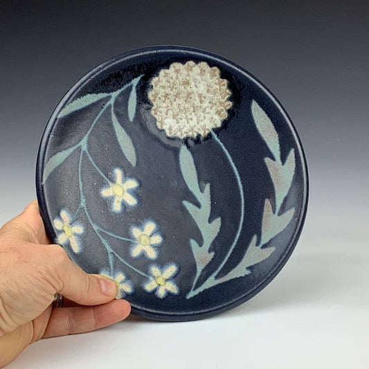 Ruth Easterbrook - Black Garden Dessert Plate EAST- 25