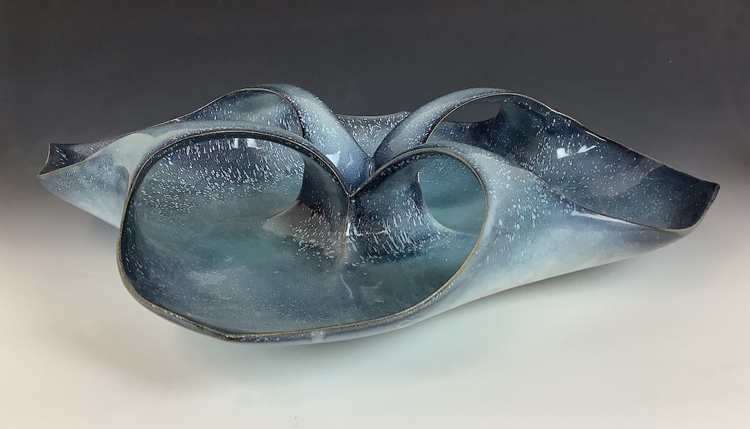 Errol Willett- Blue Spider Platter #54