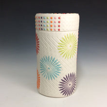 Load image into Gallery viewer, Kelly Justice Rainbow Jar with Pinwheels and Dots #204
