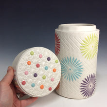 Load image into Gallery viewer, Kelly Justice Rainbow Jar with Pinwheels and Dots #204
