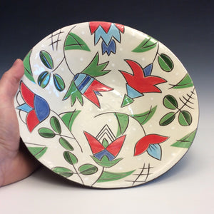 Colleen McCall- Wide Bowl w/ Tulip Pattern #4